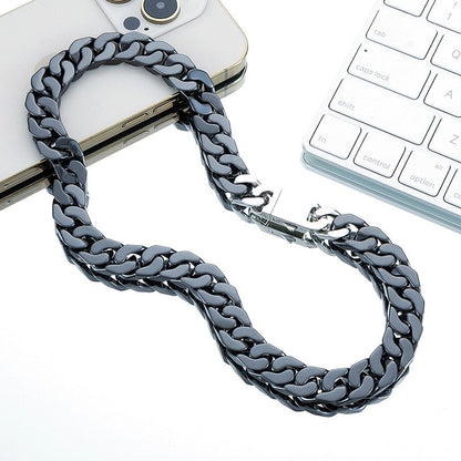 Chunky Cuban Ceramic Chain | White, Black, Yellow & Taupe