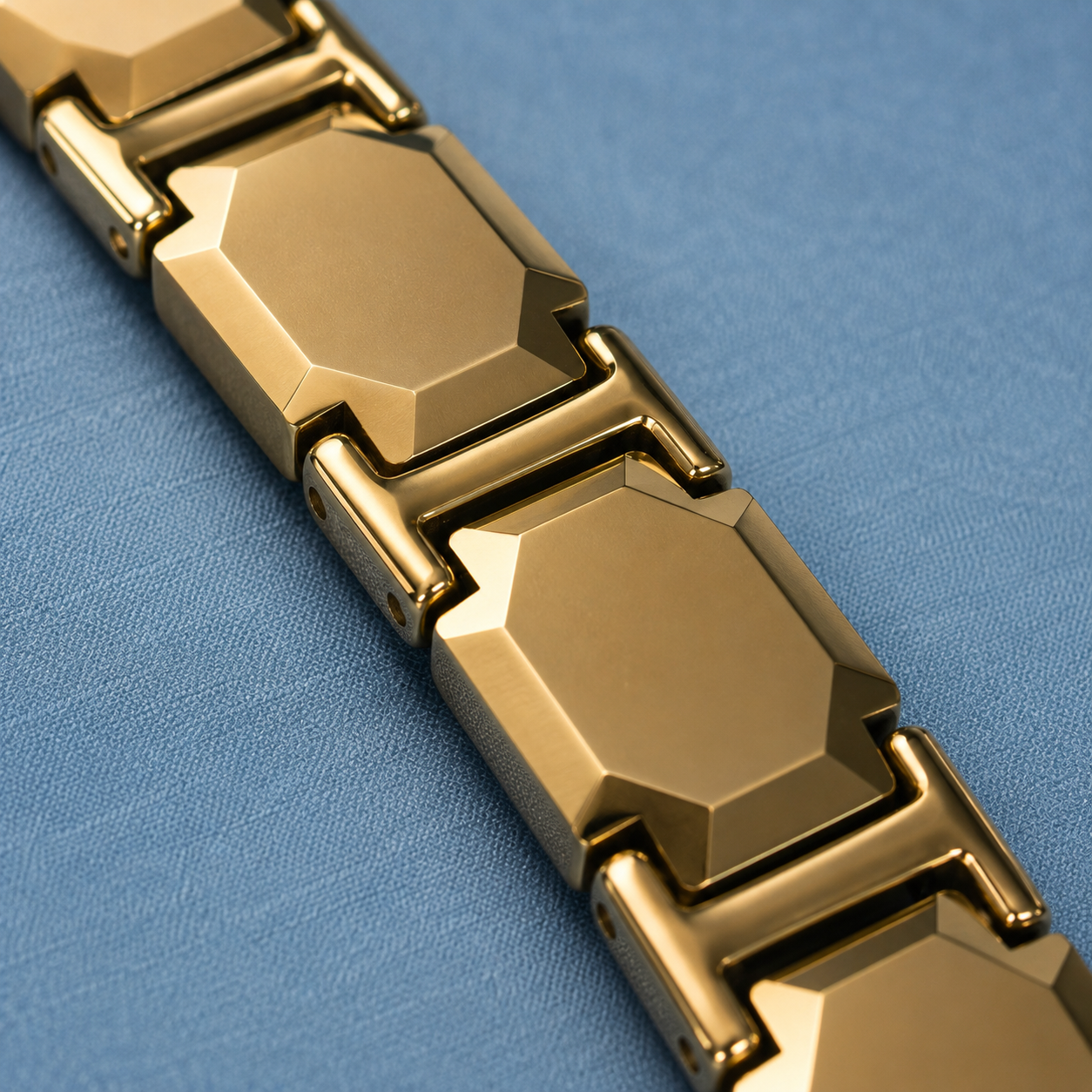 Gold Octagonal Faceted Ceramic Bracelet-SF-GLD-O02