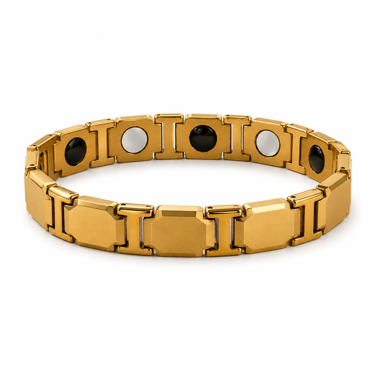 Gold Octagonal Faceted Ceramic Bracelet-SF-GLD-O02
