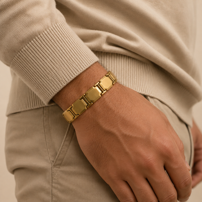 Gold Octagonal Faceted Ceramic Bracelet-SF-GLD-O02