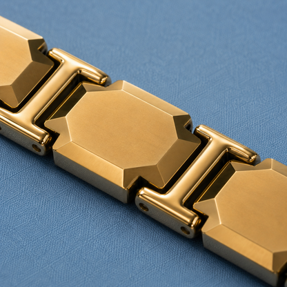 Gold Octagonal Faceted Ceramic Bracelet-SF-GLD-O02