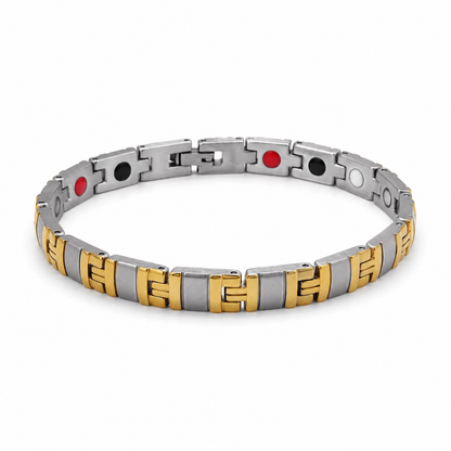 Gold & Silver Two-Tone Statement Bracelet-DT-GS-W01