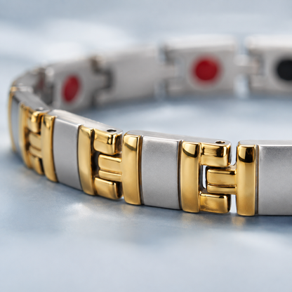 Gold & Silver Two-Tone Statement Bracelet-DT-GS-W01
