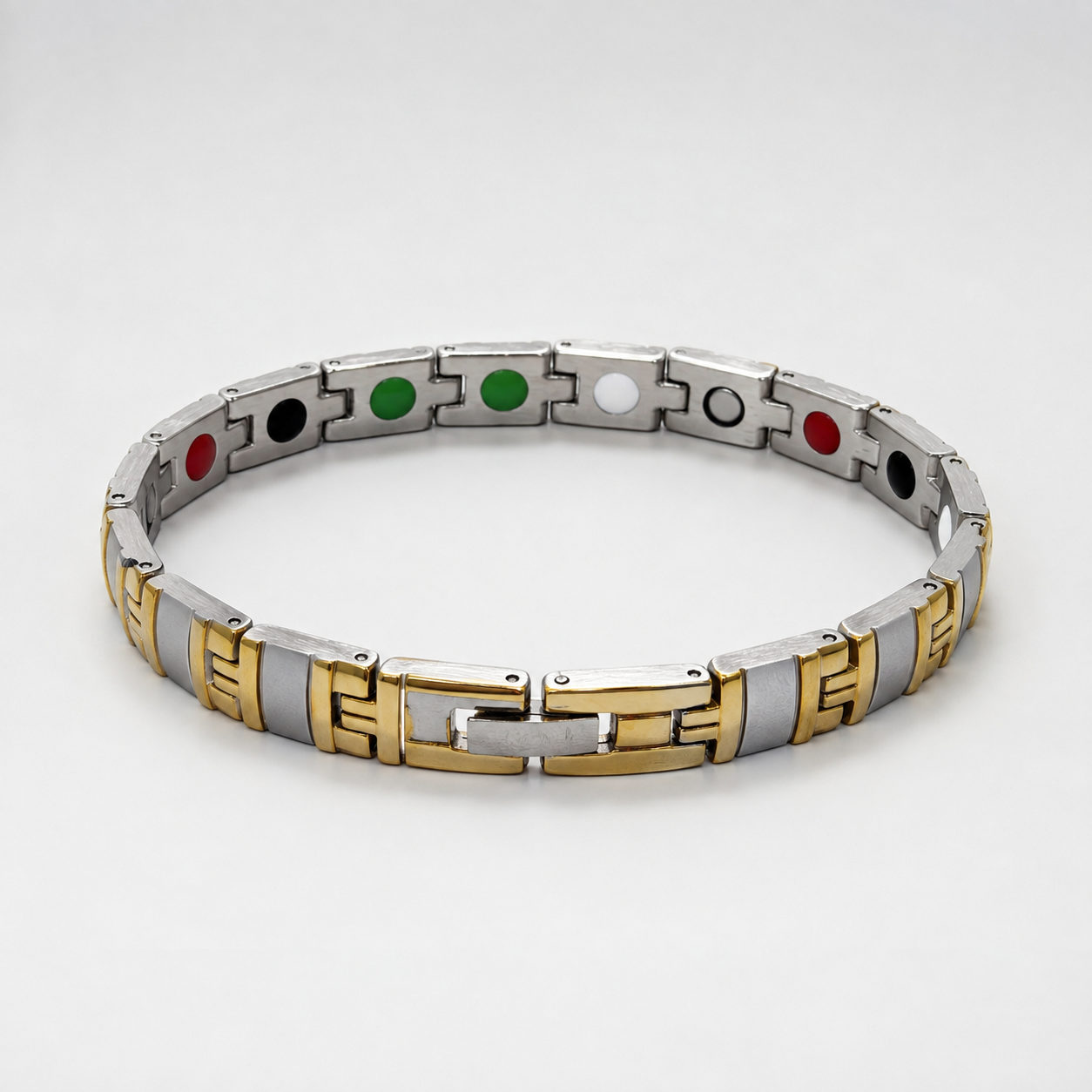 Gold & Silver Two-Tone Statement Bracelet-DT-GS-W01