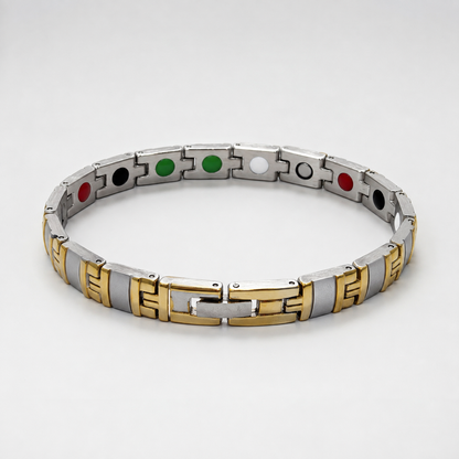 Gold & Silver Two-Tone Statement Bracelet-DT-GS-W01