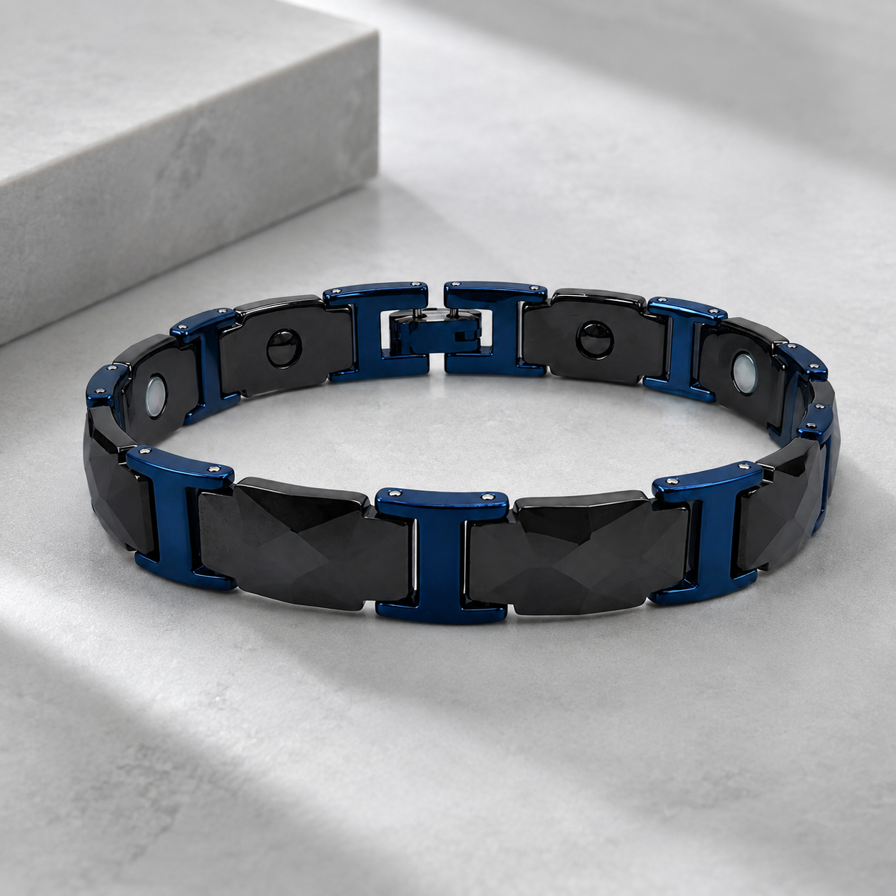 Deep Blue Ceramic Blue-Frame Bracelet-CC-BL-B01