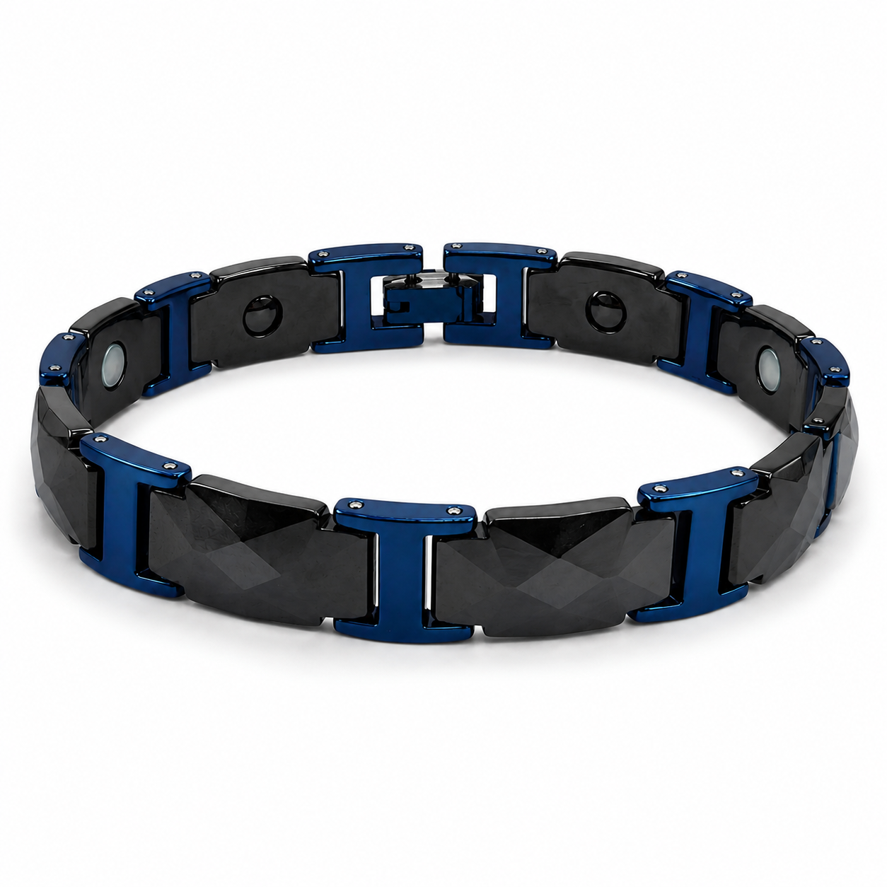 Deep Blue Ceramic Blue-Frame Bracelet-CC-BL-B01