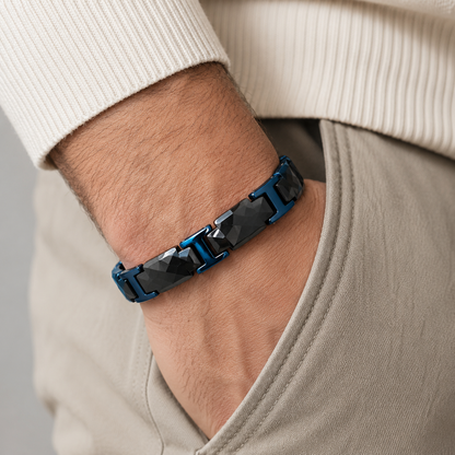 Deep Blue Ceramic Blue-Frame Bracelet-CC-BL-B01