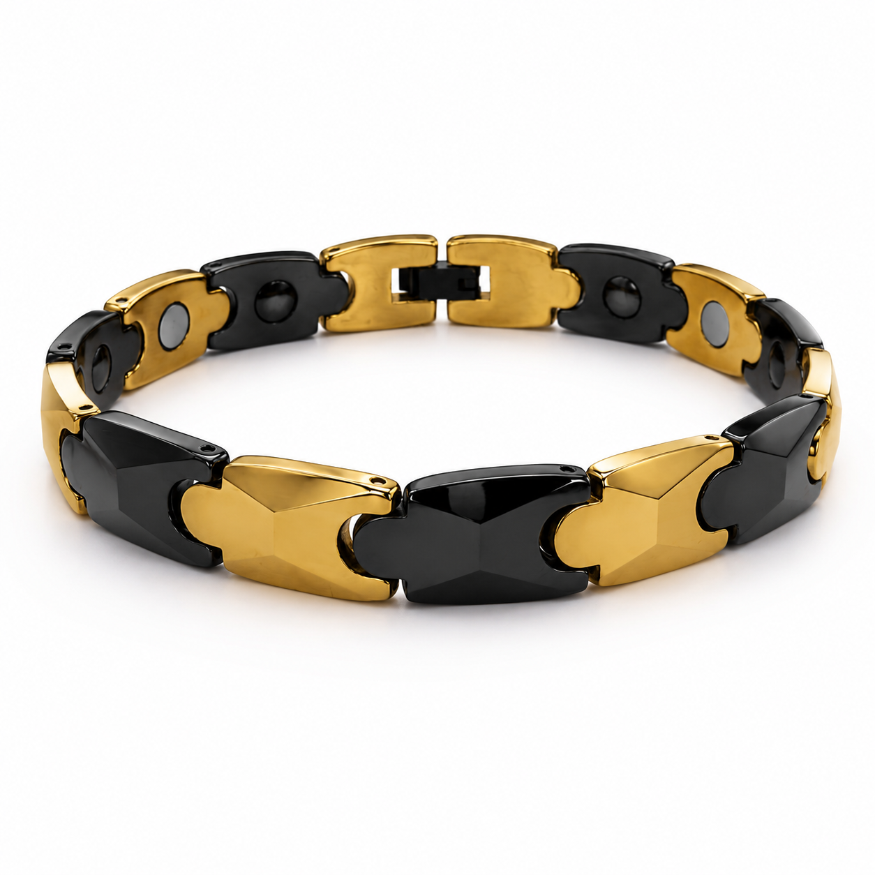 Black & Gold Two-Tone Statement Bracelet-DT-GS-W02