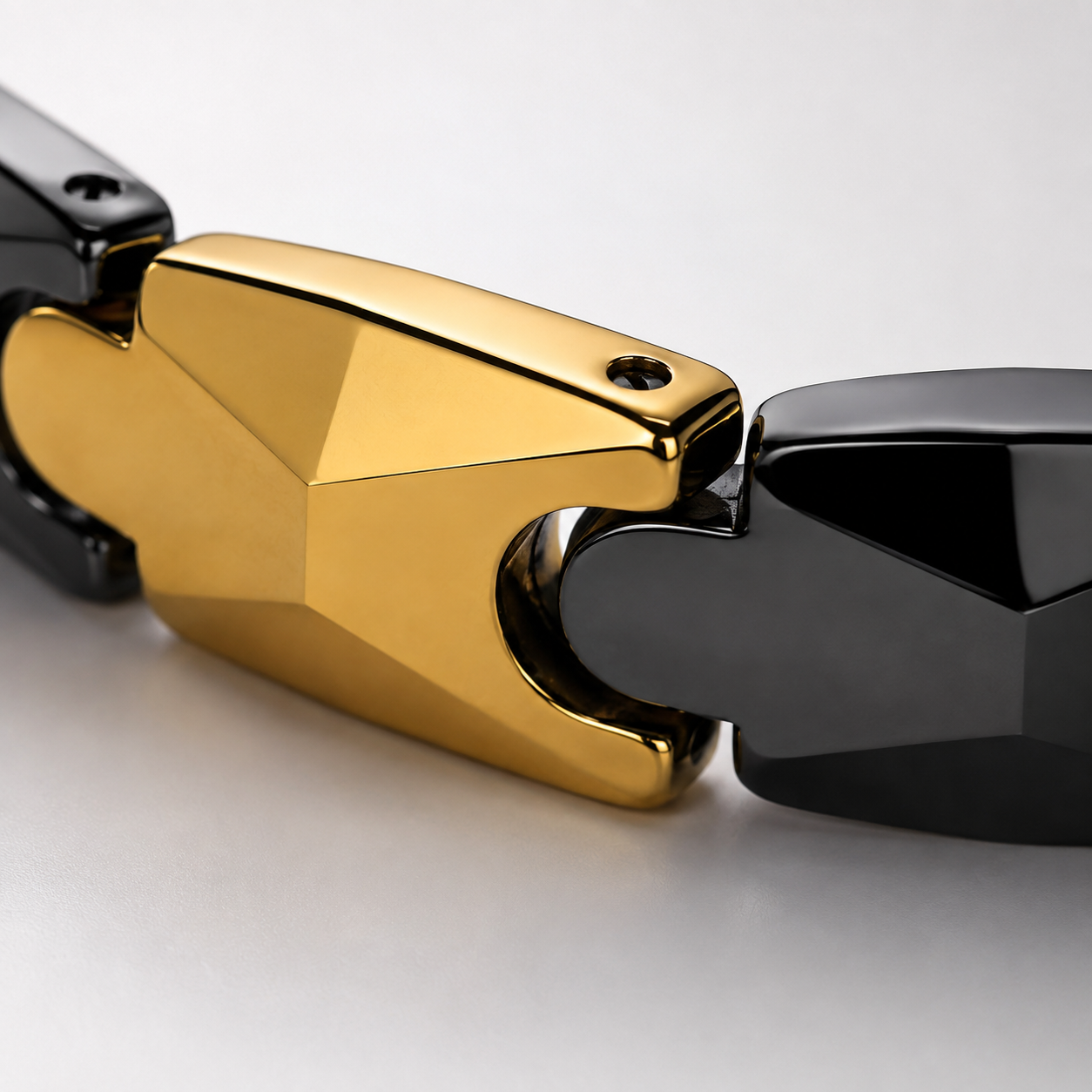 Black & Gold Two-Tone Statement Bracelet-DT-GS-W02