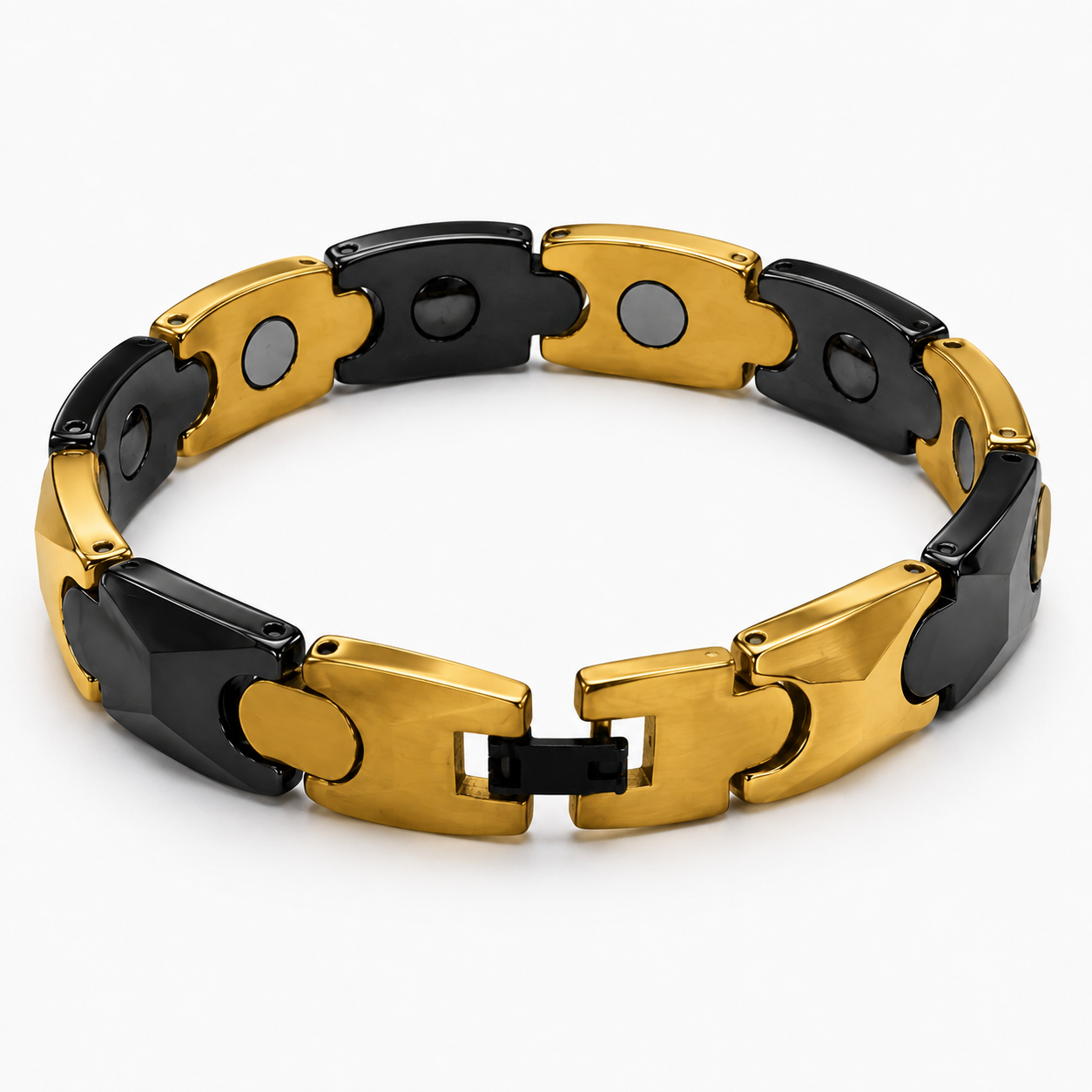 Black & Gold Two-Tone Statement Bracelet-DT-GS-W02