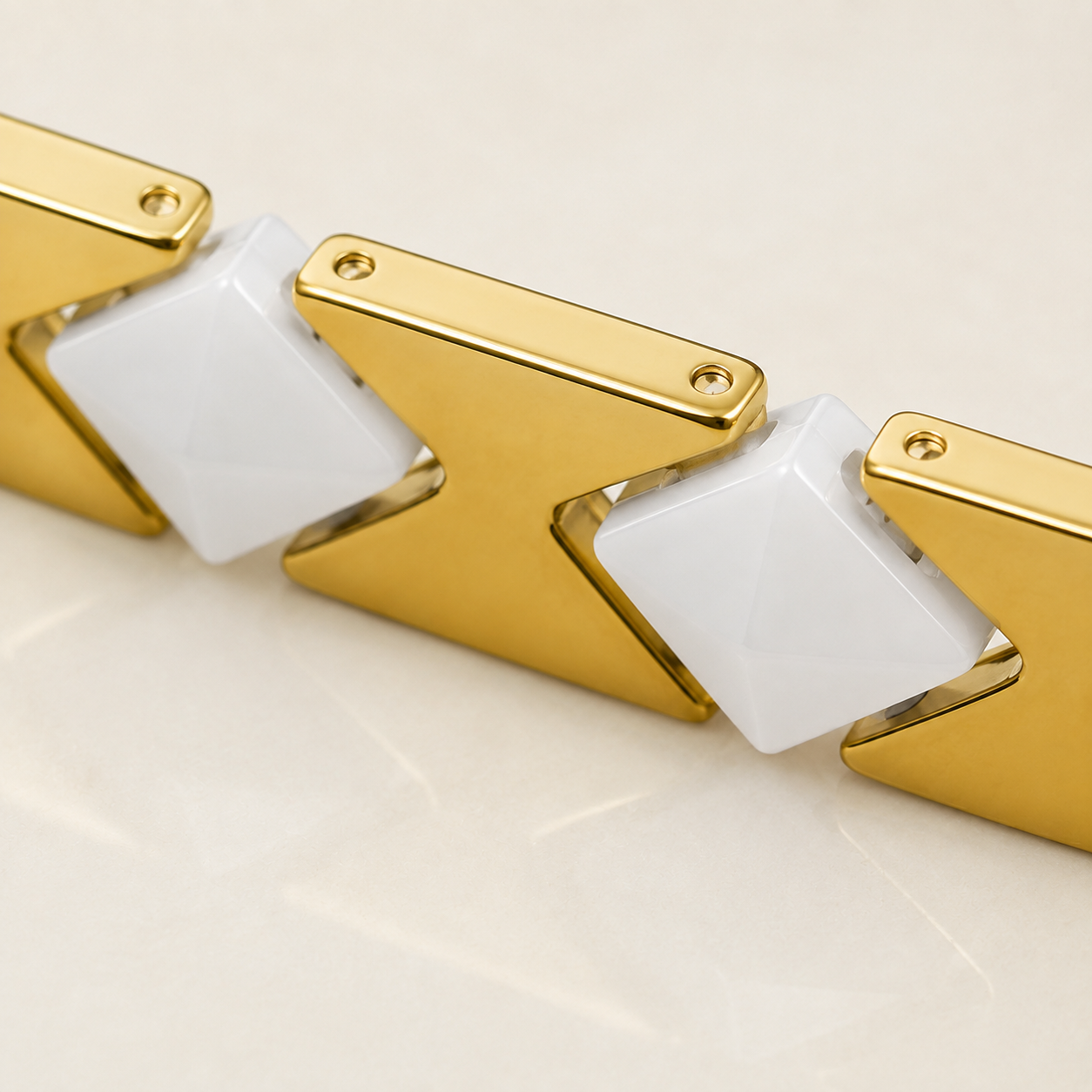 Gold Diamond-Cut Faceted Ceramic Bracelet-SF-GLD-DM01