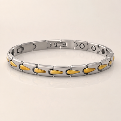 Gold & Silver Teardrop Two-Tone Ceramic Bracelet-DT-GS-D01