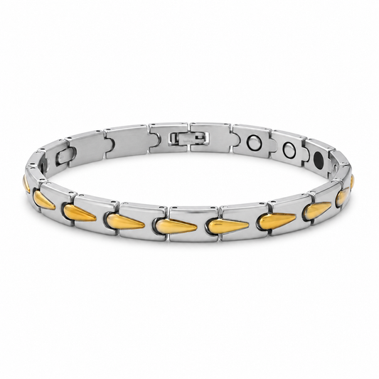 Gold & Silver Teardrop Two-Tone Ceramic Bracelet-DT-GS-D01