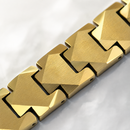 Gold Leaf Faceted Ceramic Bracelet-SF-GLD-L01