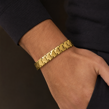 Gold Leaf Faceted Ceramic Bracelet-SF-GLD-L01